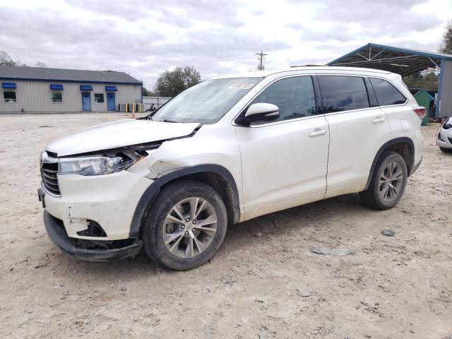 5TDKKRFH0FS084475 - 2015 TOYOTA HIGHLANDER XLE WHITE photo 1