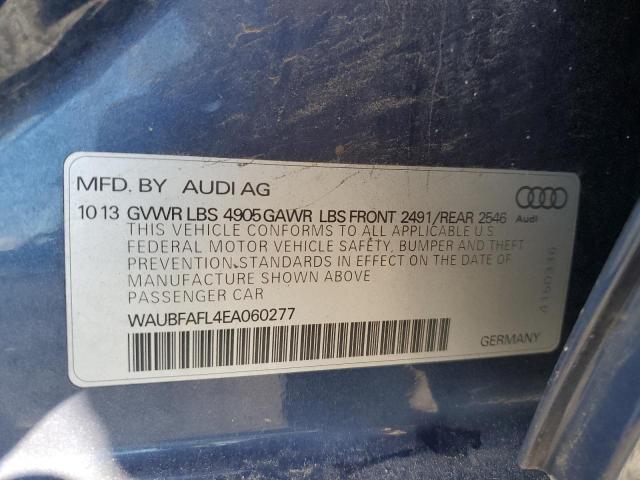 WAUBFAFL4EA060277 - 2014 AUDI A4 PREMIUM BLUE photo 13