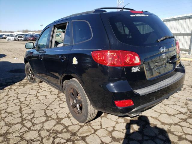 5NMSG13D47H053318 - 2007 HYUNDAI SANTA FE GLS BLACK photo 2