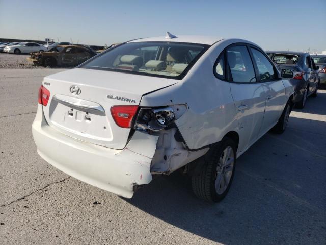 KMHDU4AD7AU887813 - 2010 HYUNDAI ELANTRA BLUE WHITE photo 4