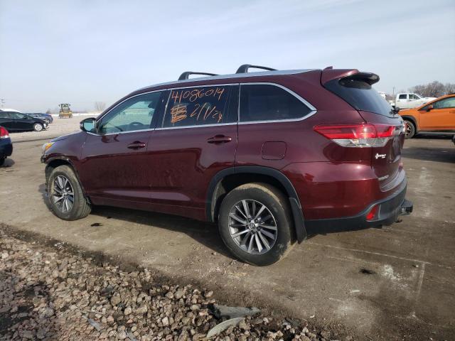 5TDJZRFH0JS859244 - 2018 TOYOTA HIGHLANDER SE BURGUNDY photo 2