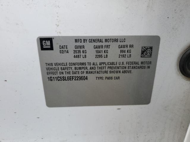 1G11C5SL6EF229604 - 2014 CHEVROLET MALIBU 1LT 白色 照片 12