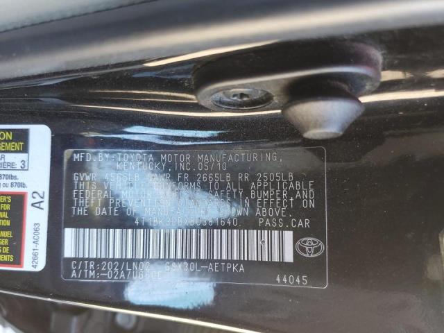 4T1BK3DBXBU381640 - 2011 TOYOTA AVALON BASE 黑色 照片 12