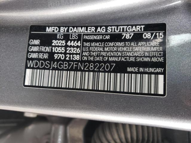 WDDSJ4GB7FN282207 - 2015 MERCEDES-BENZ CLA 250 4MATIC GRAY photo 12