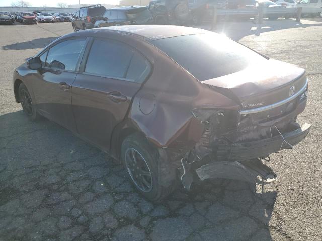 19XFB2F53DE042470 - 2013 HONDA CIVIC LX BURGUNDY photo 2