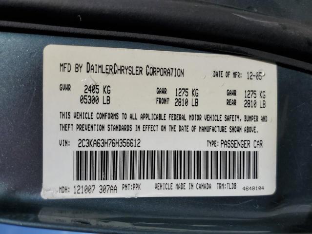 2C3KA63H76H356612 - 2006 CHRYSLER 300C GRAY photo 13