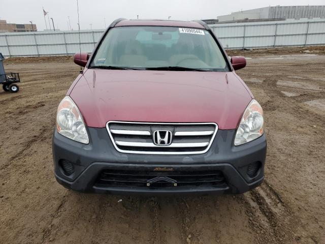 SHSRD78866U418094 - 2006 HONDA CR-V EX BURGUNDY photo 5