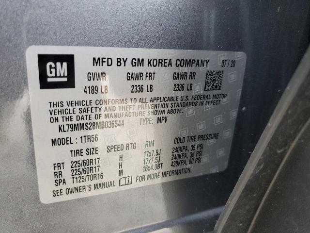 KL79MMS28MB036544 - 2021 CHEVROLET TRAILBLAZE LS GRAY photo 13