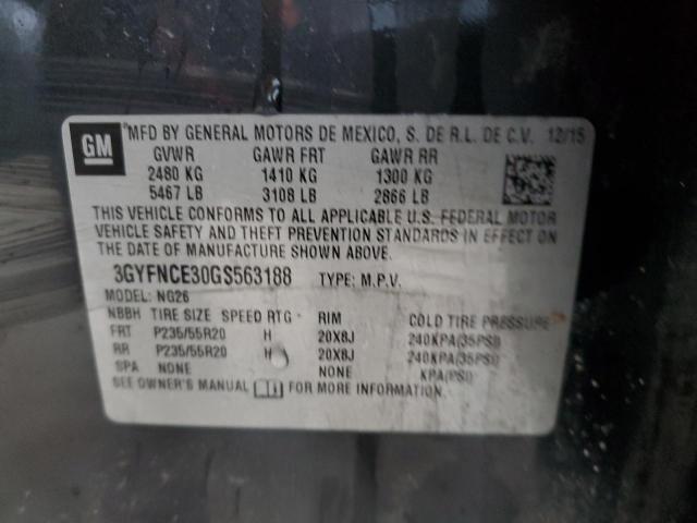 3GYFNCE30GS563188 - 2016 CADILLAC SRX PERFORMANCE COLLECTION შავი ფოტო 14