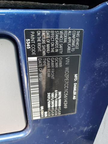 WDZPE7CC1C5614349 - 2012 MERCEDES-BENZ SPRINTER 2500 BLUE photo 13