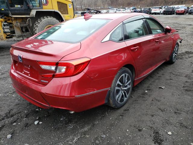 1HGCV3F48MA003191 - 2021 HONDA ACCORD HYBRID EX RED photo 3