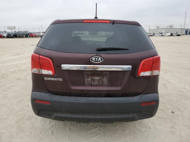 5XYKT3A11CG283905 - 2012 KIA SORENTO BASE MAROON photo 6