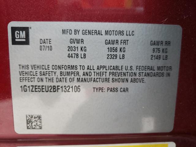 1G1ZE5EU2BF132106 - 2011 CHEVROLET MALIBU LTZ MAROON photo 10