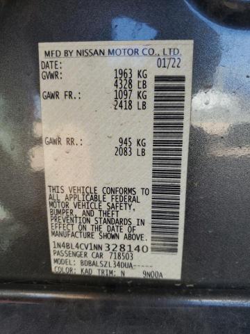 1N4BL4CV1NN328140 - 2022 NISSAN ALTIMA SR GRAY photo 13