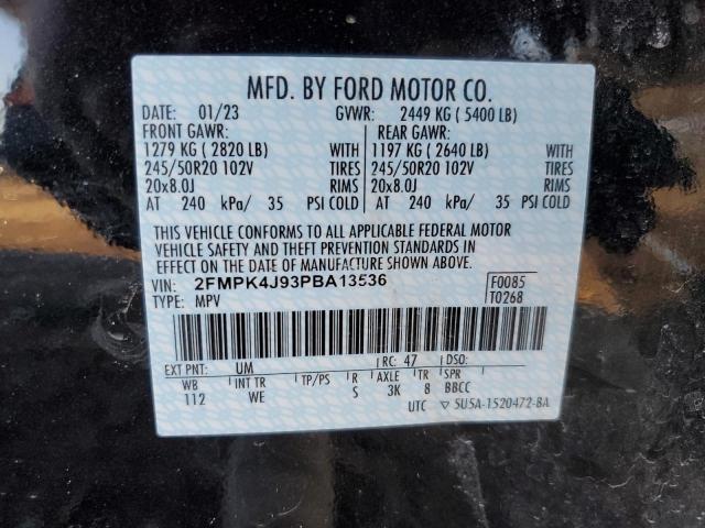 2FMPK4J93PBA13536 - 2023 FORD EDGE SEL BLACK photo 14