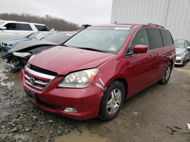 5FNRL38876B028205 - 2006 HONDA ODYSSEY TOURING RED photo 1