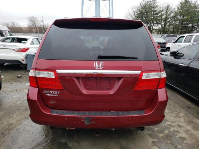 5FNRL38876B028205 - 2006 HONDA ODYSSEY TOURING RED photo 6