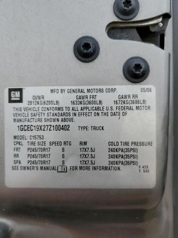 1GCEC19X27Z100402 - 2007 CHEVROLET SILVERADO C1500 CLASSIC TAN photo 13