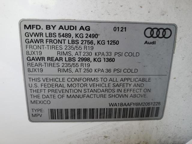 WA1BAAFY6M2051225 - 2021 AUDI Q5 PREMIUM PLUS WHITE photo 13