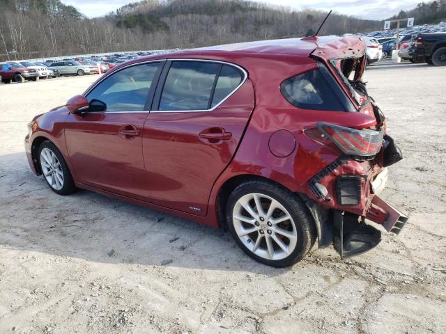 JTHKD5BH3C2114949 - 2012 LEXUS CT 200 RED photo 2