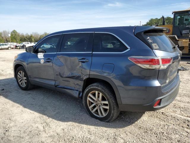 5TDZARFH8ES006588 - 2014 TOYOTA HIGHLANDER LE BLUE photo 2