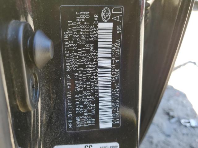 2T1BU4EE2BC712527 - 2011 TOYOTA COROLLA BASE BLACK photo 12