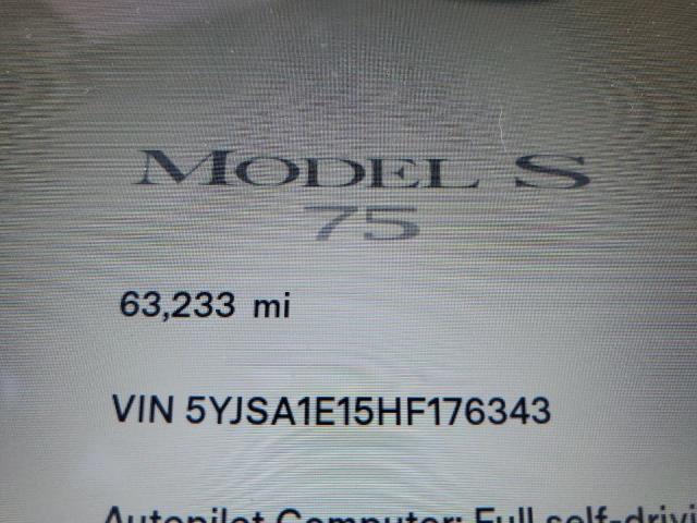 5YJSA1E15HF176343 - 2017 TESLA MODEL S Mavi foto 9
