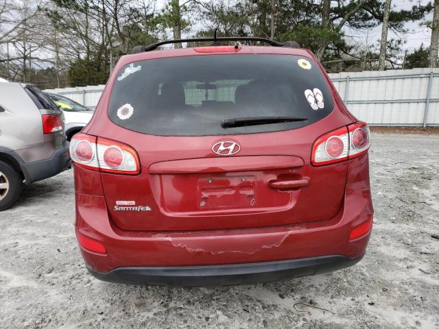 5XYZG3AB8CG107333 - 2012 HYUNDAI SANTA FE GLS RED photo 6