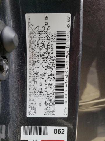 3TMLU4EN4CM097122 - 2012 TOYOTA TACOMA DOUBLE CAB 灰色 照片 12