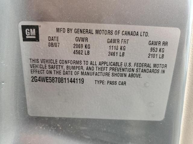 2G4WE587081144119 - 2008 BUICK LACROSSE CXS 灰色 照片 12