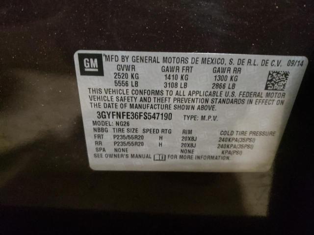 3GYFNFE36FS547190 - 2015 CADILLAC SRX PERFORMANCE COLLECTION Бордовый фото 12