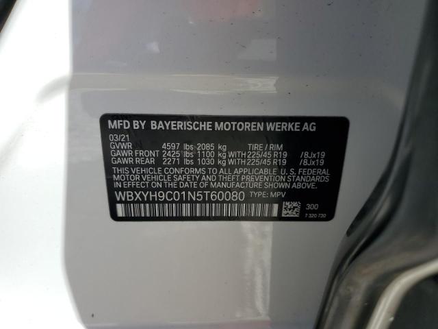 WBXYH9C01N5T60080 - 2022 BMW X2 SDRIVE28I WHITE photo 13