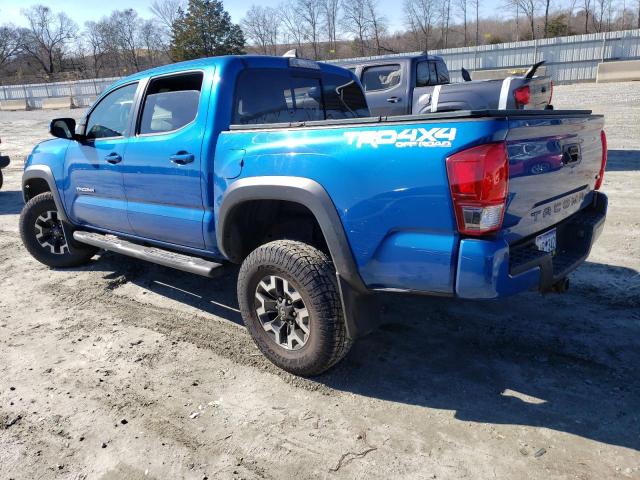 3TMCZ5AN0HM070262 - 2017 TOYOTA TACOMA DOUBLE CAB BLUE photo 2