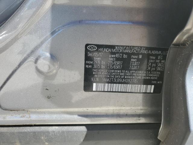 5NMZT3LB9JH092787 - 2018 HYUNDAI SANTA FE S SILVER photo 13