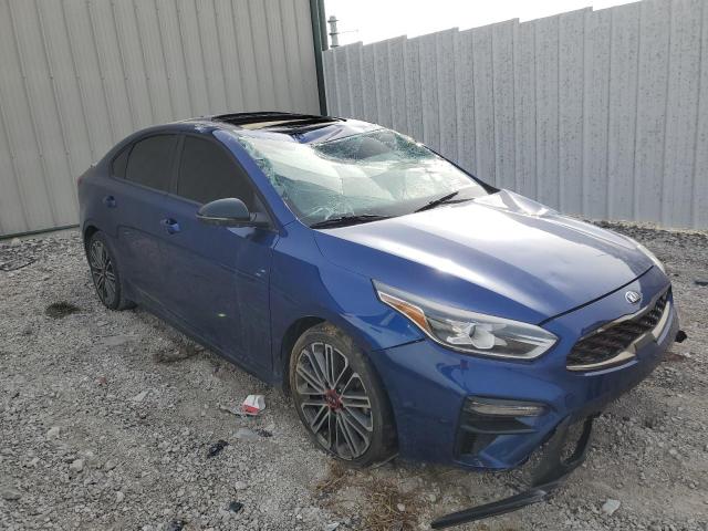 3KPF44AC6ME318488 - 2021 KIA FORTE GT BLUE photo 4