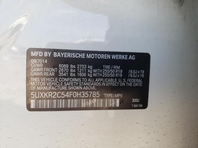 5UXKR2C54F0H35785 - 2015 BMW X5 SDRIVE35I WHITE photo 13