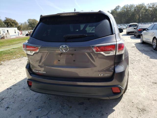 5TDBKRFH2FS188658 - 2015 TOYOTA HIGHLANDER LE GRAY photo 6