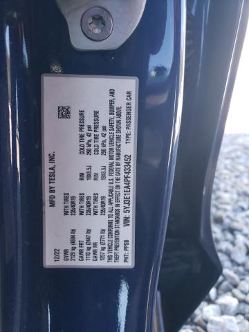 5YJ3E1EA4PF433452 - 2023 TESLA MODEL 3 BLUE photo 12