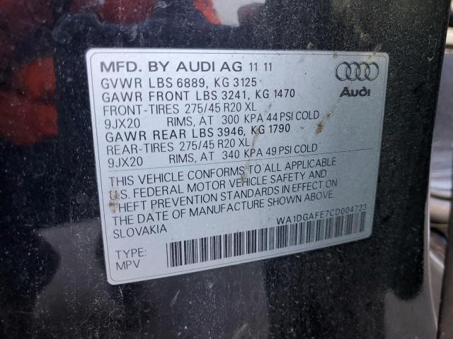 WA1DGAFE7CD004723 - 2012 AUDI Q7 PRESTIGE BLACK photo 13