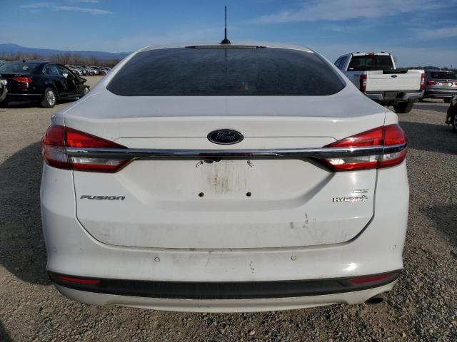 3FA6P0LU5HR242370 - 2017 FORD FUSION SE HYBRID WHITE photo 6