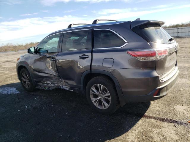 5TDJKRFHXFS145357 - 2015 TOYOTA HIGHLANDER XLE GRAY photo 2