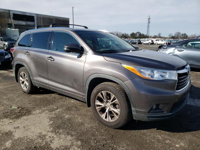 5TDJKRFHXFS145357 - 2015 TOYOTA HIGHLANDER XLE GRAY photo 4