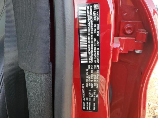 ZASPAKBN6L7C77013 - 2020 ALFA ROMEO STELVIO TI 红色 照片 13