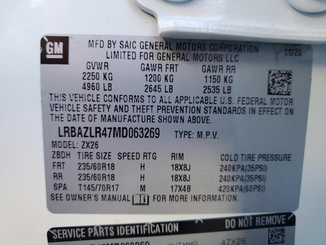 LRBAZLR47MD063269 - 2021 BUICK ENVISION PREFERRED 白色 照片 14