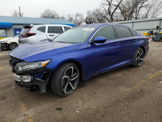 1HGCV1F32LA101465 - 2020 HONDA ACCORD SPORT BLUE photo 1