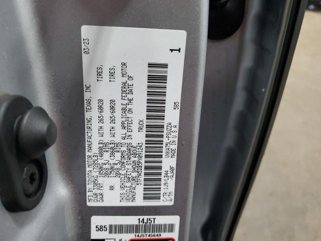 5TFMA5DB5PX091243 - 2023 TOYOTA TUNDRA CREWMAX PLATINUM Silber Foto 12