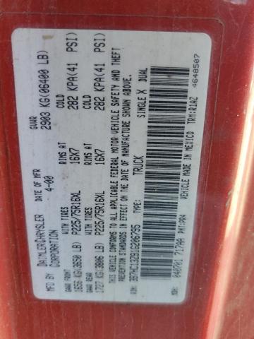 3B7HC13Z91G206795 - 2001 DODGE RAM Rot Foto 12