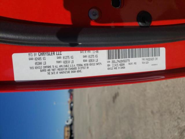 2B3LJ74W39H563779 - 2009 DODGE CHALLENGER SRT-8 红色 照片 10