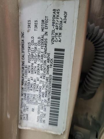 5TEHN72N03Z158929 - 2003 TOYOTA TACOMA DOUBLE CAB 金色 照片 12