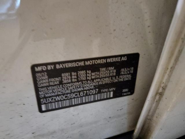5UXZW0C59CL671097 - 2012 BMW X5 XDRIVE35D WHITE photo 12